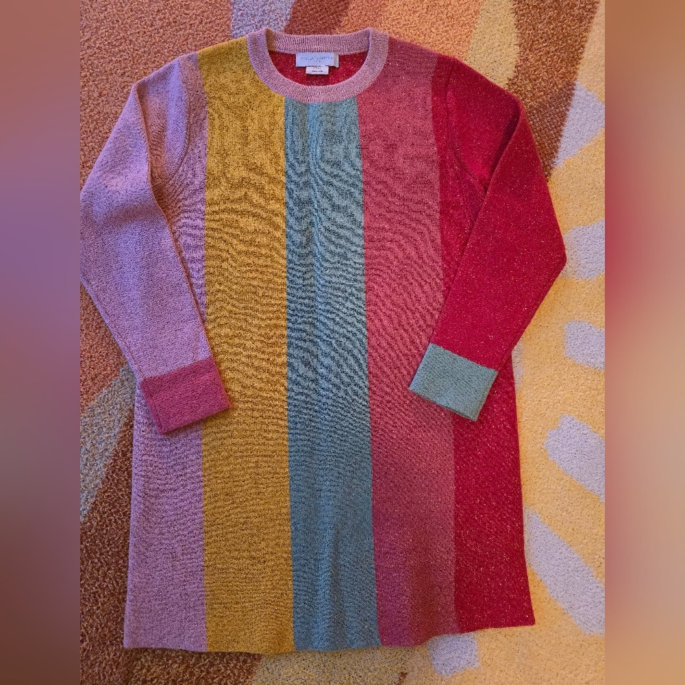 Stella McCartney Kids Lurex Colorblock Knit Dress Size 8